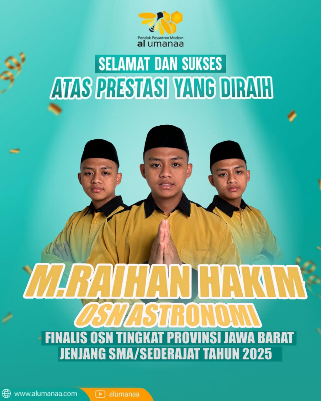 Selamat dan Sukses Prestasi yang Telah Diraih Oleh Ananda M. Raihan Hakim
