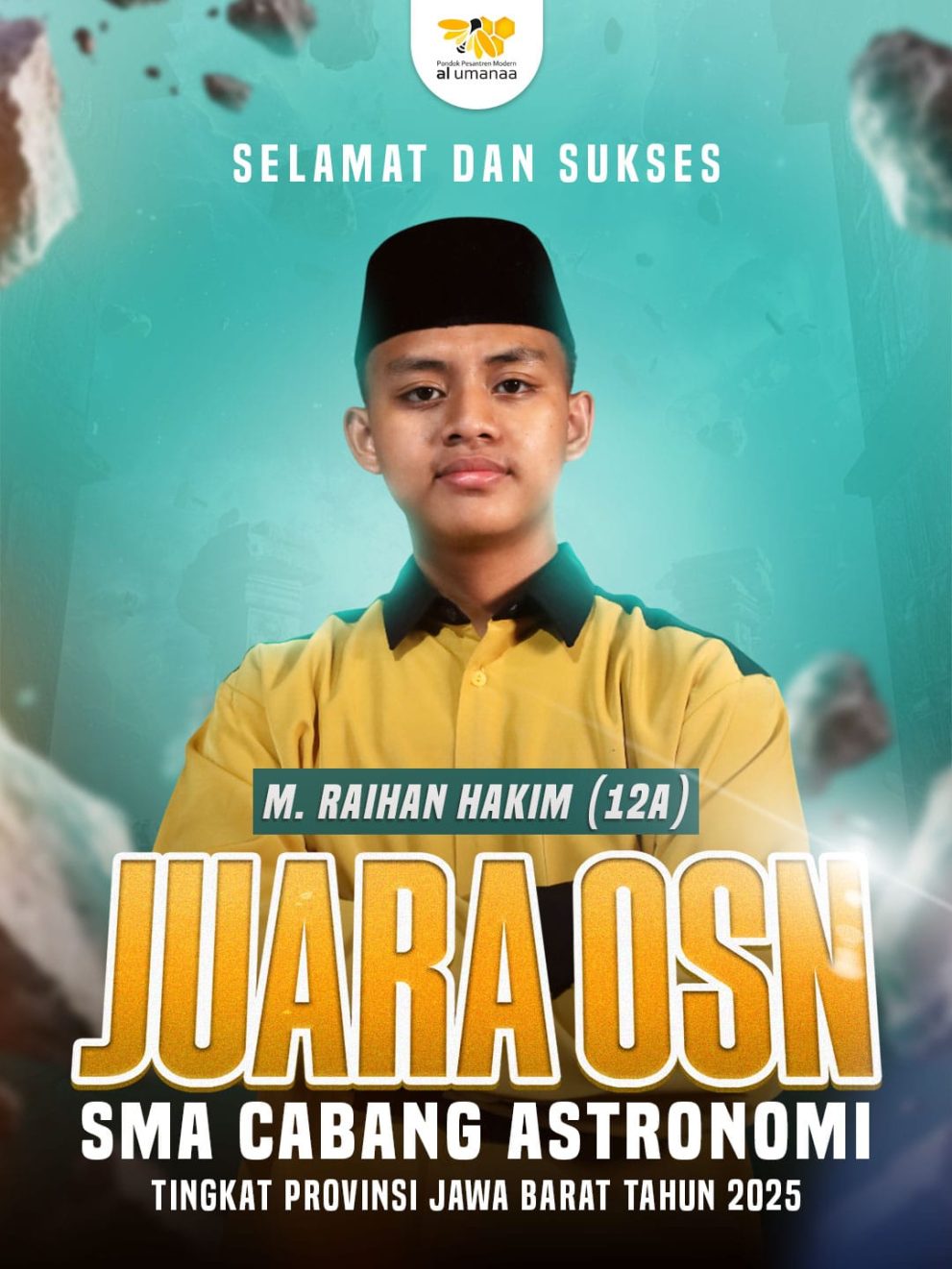 Ananda M. Raihan Hakim (12A) Berhasil Meraih Juara OSN SMA Cabang Astronomi Tingkat Provinsi Jawa Barat Tahun 2025